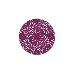 Magenta And White Abstract Print Pattern Golf Ball Marker