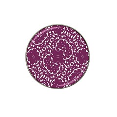 Magenta And White Abstract Print Pattern Hat Clip Ball Marker (4 Pack) by dflcprintsclothing