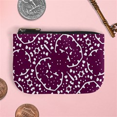 Magenta And White Abstract Print Pattern Mini Coin Purse