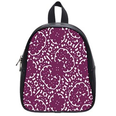 Magenta And White Abstract Print Pattern School Bag (Small)