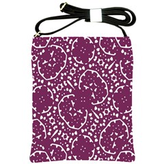 Magenta And White Abstract Print Pattern Shoulder Sling Bag