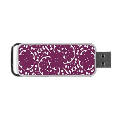 Magenta And White Abstract Print Pattern Portable USB Flash (Two Sides)