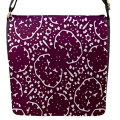 Magenta And White Abstract Print Pattern Flap Closure Messenger Bag (S)