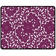 Magenta And White Abstract Print Pattern Double Sided Fleece Blanket (Medium) 