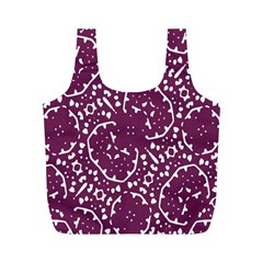 Magenta And White Abstract Print Pattern Full Print Recycle Bag (M)