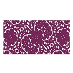 Magenta And White Abstract Print Pattern Satin Shawl Front