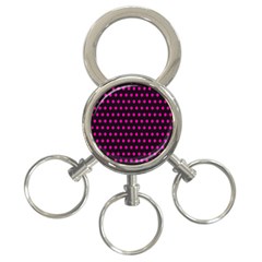 Pink Black Polka Dots 3-Ring Key Chains