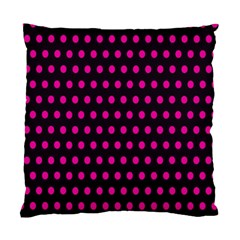 Pink Black Polka Dots Standard Cushion Case (One Side)