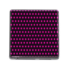 Pink Black Polka Dots Memory Card Reader (Square 5 Slot)