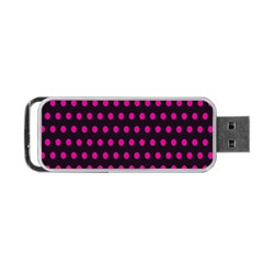 Pink Black Polka Dots Portable USB Flash (One Side)