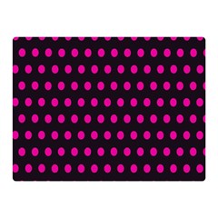 Pink Black Polka Dots Double Sided Flano Blanket (Mini) 