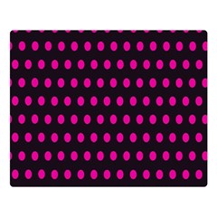 Pink Black Polka Dots Double Sided Flano Blanket (Large) 