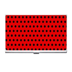 Red Black Polka Dots Business Card Holder by retrotoomoderndesigns