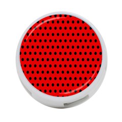 Red Black Polka Dots 4-port Usb Hub (one Side) by retrotoomoderndesigns