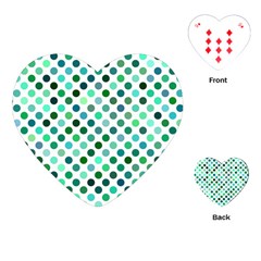 Shades Of Green Polka Dots Playing Cards (heart) by retrotoomoderndesigns