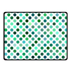 Shades Of Green Polka Dots Fleece Blanket (small) by retrotoomoderndesigns