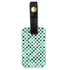 Shades Of Green Polka Dots Luggage Tags (one Side)  by retrotoomoderndesigns