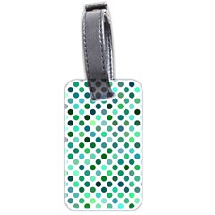 Shades Of Green Polka Dots Luggage Tags (two Sides) by retrotoomoderndesigns