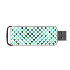 Shades Of Green Polka Dots Portable Usb Flash (one Side) by retrotoomoderndesigns