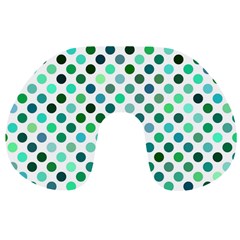 Shades Of Green Polka Dots Travel Neck Pillows by retrotoomoderndesigns