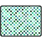 Shades Of Green Polka Dots Double Sided Fleece Blanket (Large)  80 x60  Blanket Front