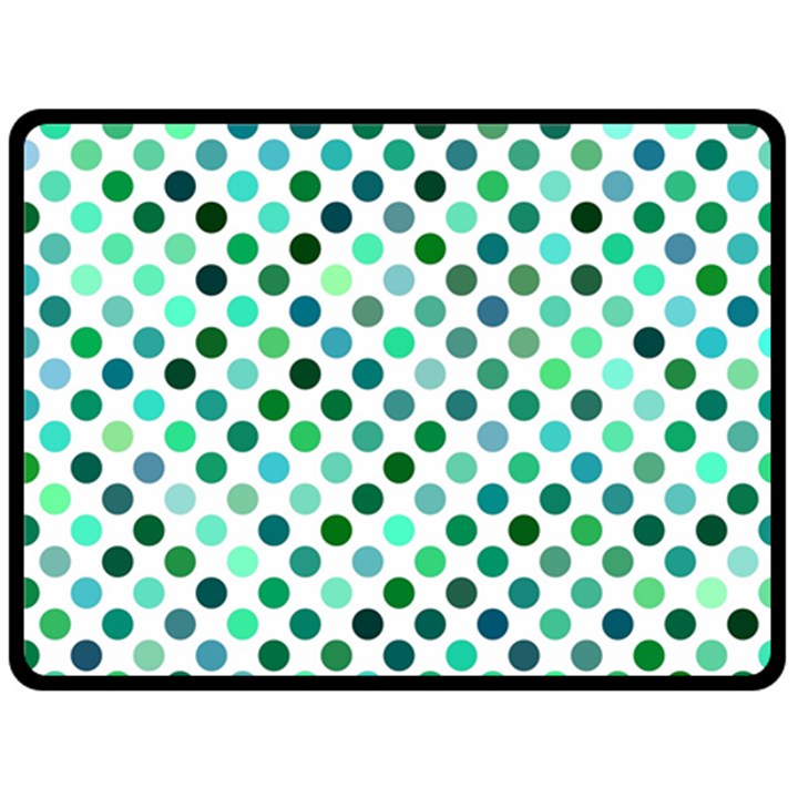 Shades Of Green Polka Dots Double Sided Fleece Blanket (Large) 