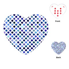 Shades Of Blue Polka Dots Playing Cards (heart) by retrotoomoderndesigns