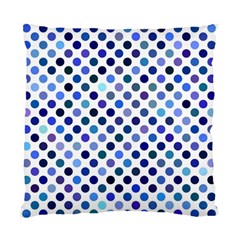 Shades Of Blue Polka Dots Standard Cushion Case (one Side) by retrotoomoderndesigns