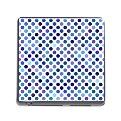 Shades Of Blue Polka Dots Memory Card Reader (square 5 Slot) by retrotoomoderndesigns