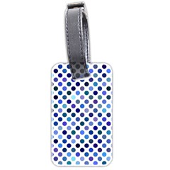 Shades Of Blue Polka Dots Luggage Tags (two Sides) by retrotoomoderndesigns