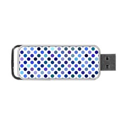 Shades Of Blue Polka Dots Portable Usb Flash (one Side) by retrotoomoderndesigns