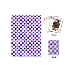 Shades Of Purple Polka Dots Playing Cards (mini) by retrotoomoderndesigns