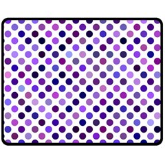 Shades Of Purple Polka Dots Double Sided Fleece Blanket (medium)  by retrotoomoderndesigns