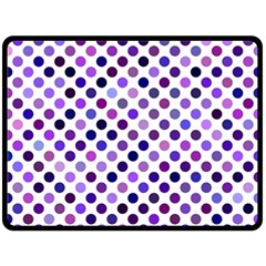 Shades Of Purple Polka Dots Double Sided Fleece Blanket (large)  by retrotoomoderndesigns