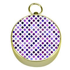 Shades Of Purple Polka Dots Gold Compasses by retrotoomoderndesigns