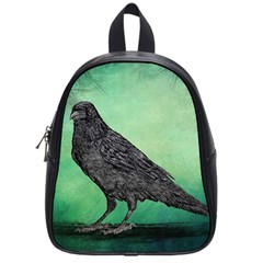 Raven - In Green - School Bag (small) by WensdaiAmbrose