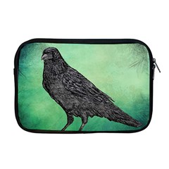 Raven - In Green - Apple Macbook Pro 17  Zipper Case by WensdaiAmbrose