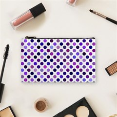 Shades Of Purple Polka Dots Cosmetic Bag (small) by retrotoomoderndesigns