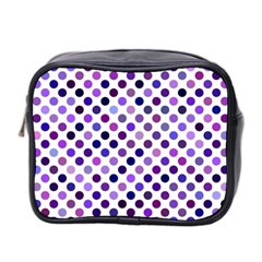 Shades Of Purple Polka Dots Mini Toiletries Bag (two Sides) by retrotoomoderndesigns