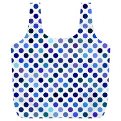 Shades Of Blue Polka Dots Full Print Recycle Bag (xl) by retrotoomoderndesigns