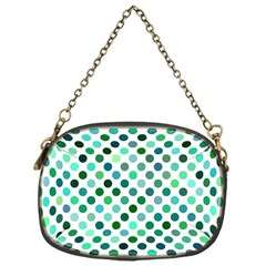 Shades Of Green Polka Dots Chain Purse (one Side) by retrotoomoderndesigns