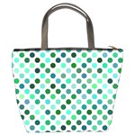 Shades Of Green Polka Dots Bucket Bag Back