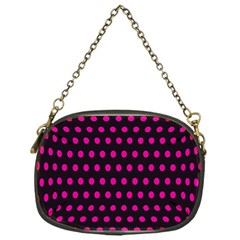 Pink Black Polka Dots Chain Purse (One Side)