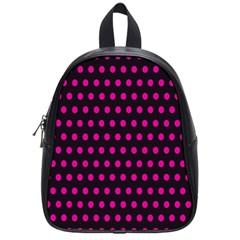 Pink Black Polka Dots School Bag (Small)