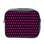 Pink Black Polka Dots Mini Toiletries Bag (Two Sides) Front