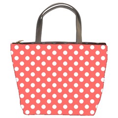 Red White Polka Dots Bucket Bag