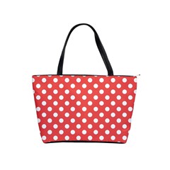 Red White Polka Dots Classic Shoulder Handbag by retrotoomoderndesigns