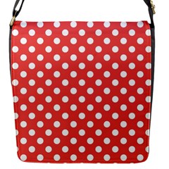 Red White Polka Dots Flap Closure Messenger Bag (s) by retrotoomoderndesigns