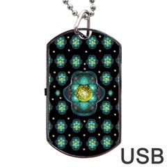 Light And Love Flowers Decorative Dog Tag Usb Flash (two Sides) by pepitasart