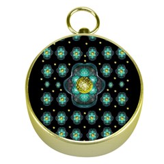 Light And Love Flowers Decorative Gold Compasses by pepitasart